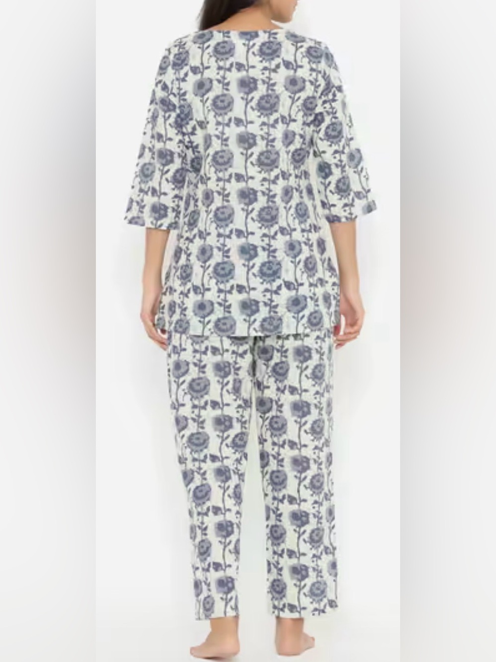 Jisara Block Print Cotton Pajama Set Size XL - Picture 2 of 8